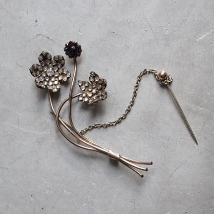 ġɡե ᥿ ͥå  ֥Arts & Crafts Metal Garnet Small Flower Brooch