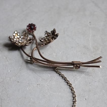 ġɡե ᥿ ͥå  ֥Arts & Crafts Metal Garnet Small Flower Brooch