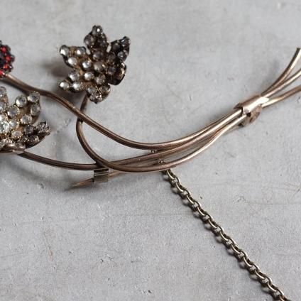 ġɡե ᥿ ͥå  ֥Arts & Crafts Metal Garnet Small Flower Brooch