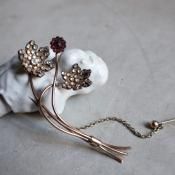 ġɡե ᥿ ͥå  ֥Arts & Crafts Metal Garnet Small Flower Brooch