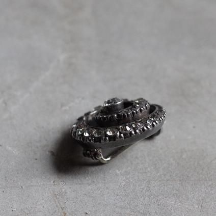 1920-30ǯ ᥿ ꥢ饹  ߥ ֥1920-30 Metal Clear Glass Swirl Mini Brooch