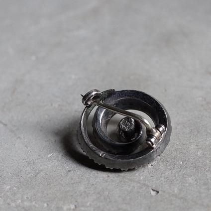 1920-30ǯ ᥿ ꥢ饹  ߥ ֥1920-30 Metal Clear Glass Swirl Mini Brooch