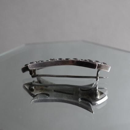 硼 - ȥꥢ С ꥢڡ ܥ ֥Georgian - Victorian Silver Clear Paste Ribbon Brooch