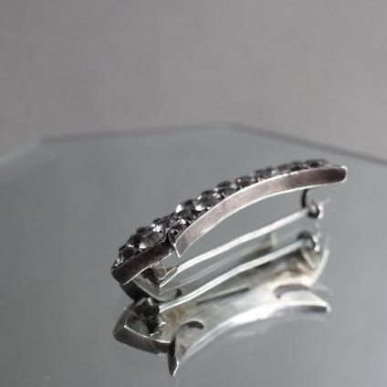 硼 - ȥꥢ С ꥢڡ ܥ ֥Georgian - Victorian Silver Clear Paste Ribbon Brooch