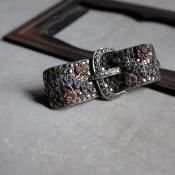 롦ǥ С ޡ 饹 ե Хå ֥Art Deco Silver Marcasite Glass Flower Buckle Brooch
