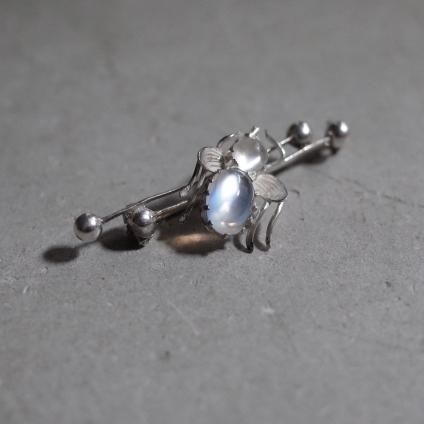 ȥꥢ С ࡼ󥹥ȡ ϥ С ֥Victorian Silver Moonstone Fly Bar Brooch