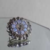 硼 С ѡ륻ȥ饹 ꥢڡ ֥ Georgian Silver Opalescent Glass Clear Paste Brooch