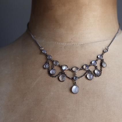 ࡼ󥹥ȡ ɥåץ ͥå쥹Early 20th Moonstone Drop Chain Necklace