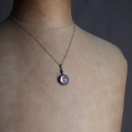 ࡼ󥹥ȡ ӡ С ڥȥȥåסEarly 20th Moonstone Ruby Silver Pendant Top