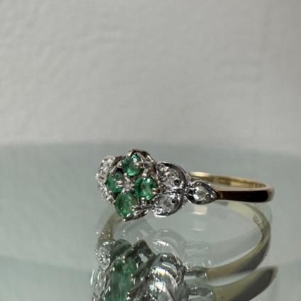 ơ 9   С󥰡9KYG Diamond Emerald Ring