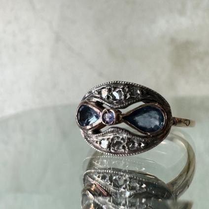 롦ǥ 12 ե  Х󥰡12KYG Sapphire Diamond Ring
