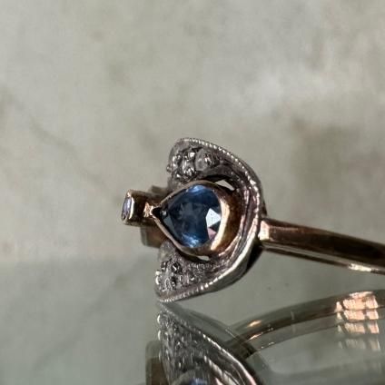 롦ǥ 12 ե  Х󥰡12KYG Sapphire Diamond Ring