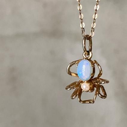 1943ǯ  9 ѡ ѡ  ͥå쥹9KYG Opal Pearl Spyder Necklace