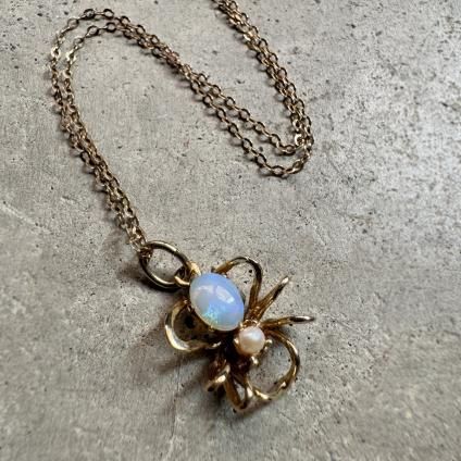 1943ǯ  9 ѡ ѡ  ͥå쥹9KYG Opal Pearl Spyder Necklace