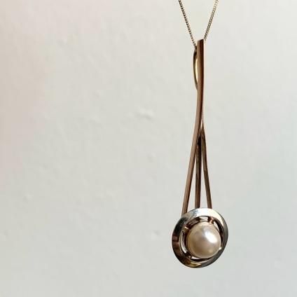 롦ǥ 12 С ѡ ͥå쥹Art deco Silver Pearl Necklace