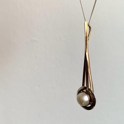 롦ǥ 12 С ѡ ͥå쥹Art deco Silver Pearl Necklace