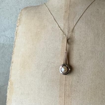롦ǥ 12 С ѡ ͥå쥹Art deco Silver Pearl Necklace