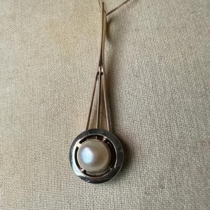 롦ǥ 12 С ѡ ͥå쥹Art deco Silver Pearl Necklace