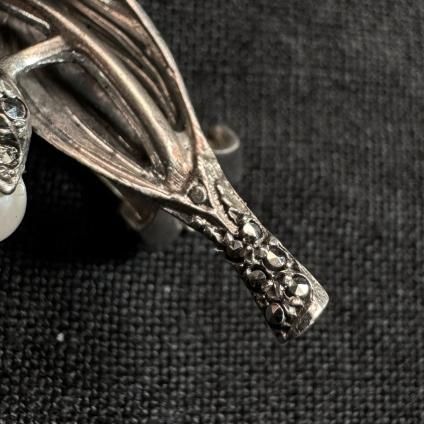 1940ǯ С ѡ ޡ  󥰡Silver Pearl Marcasite Earrings