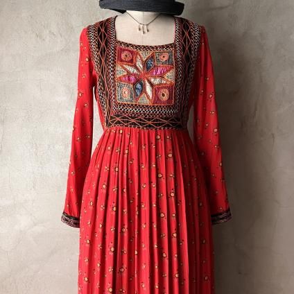 ե ơ ߥ顼ɽ 󥰥ɥ쥹France Vintage Mirror Embroidery long Dress 