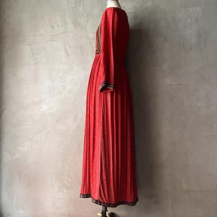ե ơ ߥ顼ɽ 󥰥ɥ쥹France Vintage Mirror Embroidery long Dress 