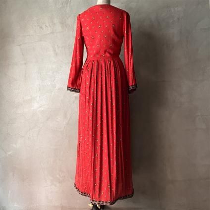 ե ơ ߥ顼ɽ 󥰥ɥ쥹France Vintage Mirror Embroidery long Dress 