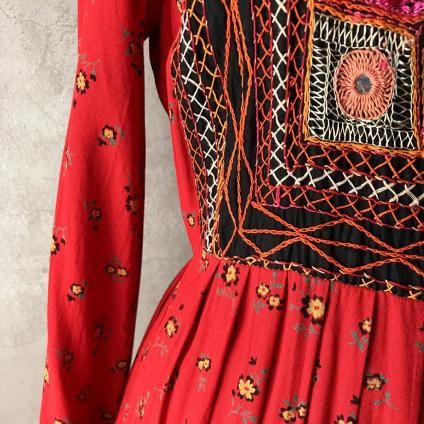ե ơ ߥ顼ɽ 󥰥ɥ쥹France Vintage Mirror Embroidery long Dress 