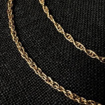 ヴィンテージ 9金 スクリューチェーンネックレス（9KYG Chain Necklace