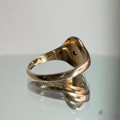 1900-40年代 9金 ダイヤモンド シグネットリング(9KYG Diamond 1900-40年代 9金 ダイヤモンド シグネットリング(9KYG Diamond