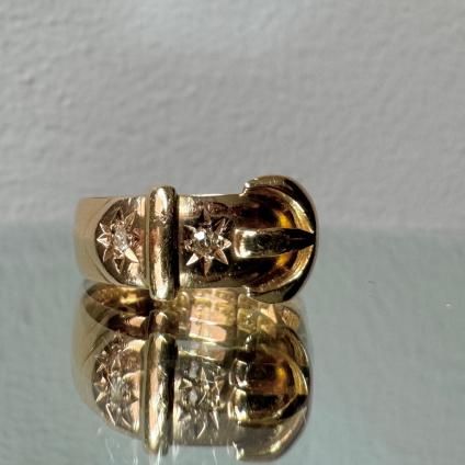 1919ǯ 18  Хå󥰡18KYG Diamond Bukkle Ring