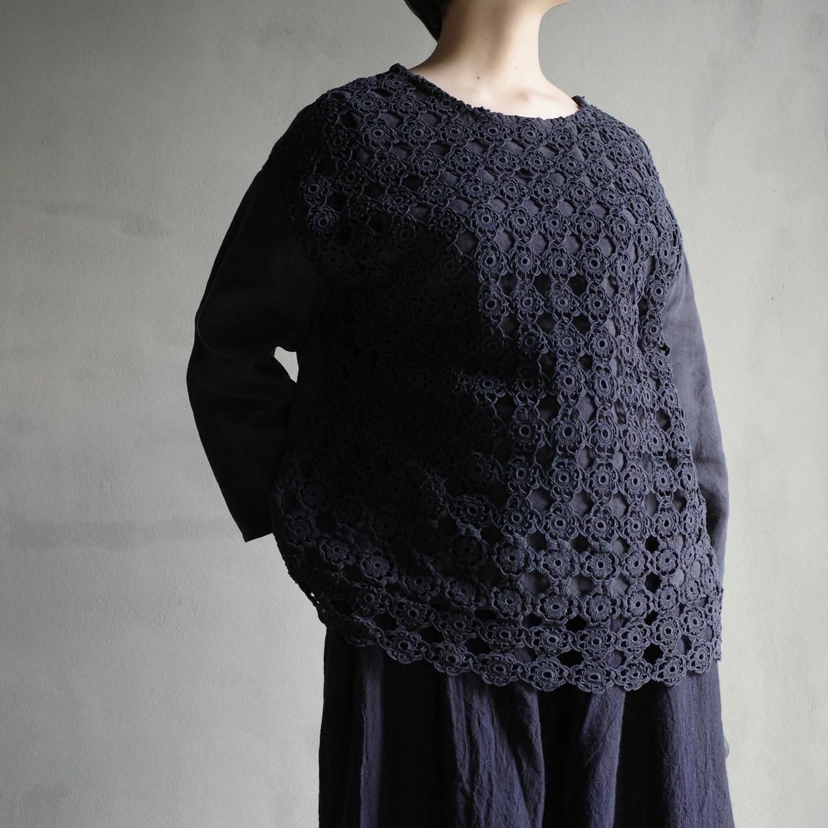 VINCENT JALBERT Lace Pulloverʥ󥻥 ١ 졼 ץ륪СNavy