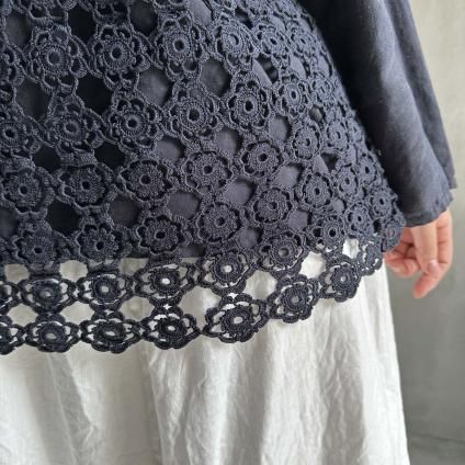 VINCENT JALBERT Lace Pulloverʥ󥻥 ١ 졼 ץ륪СNavy