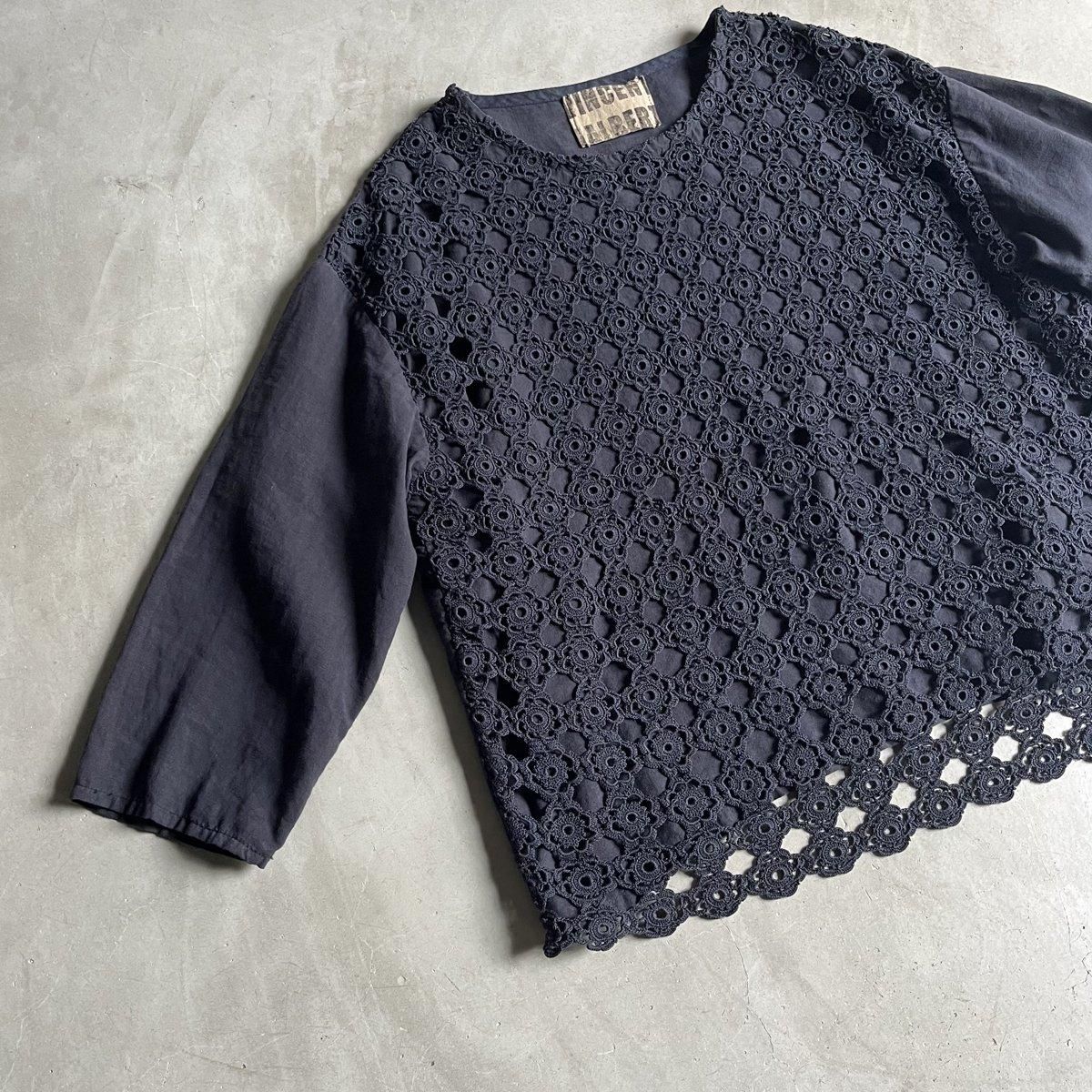 VINCENT JALBERT Lace Pulloverʥ󥻥 ١ 졼 ץ륪СNavy