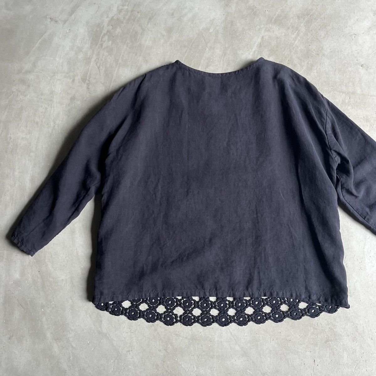 VINCENT JALBERT Lace Pulloverʥ󥻥 ١ 졼 ץ륪СNavy