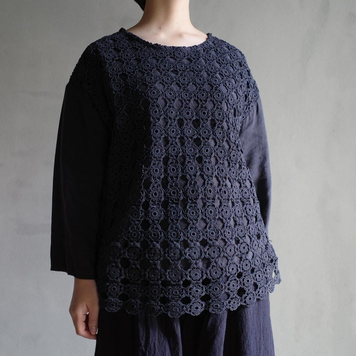 VINCENT JALBERT Lace Pulloverʥ󥻥 ١ 졼 ץ륪СNavy