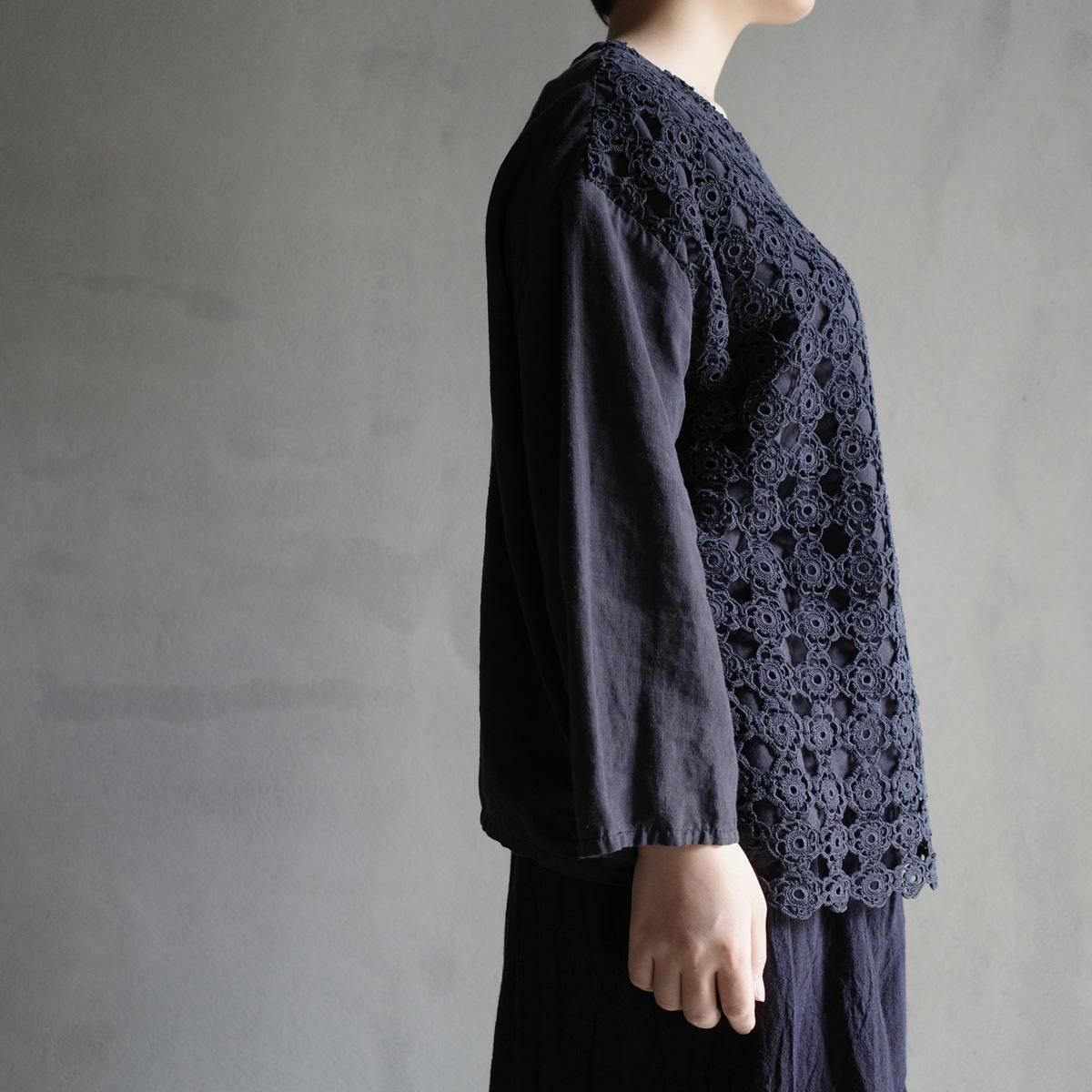 VINCENT JALBERT Lace Pulloverʥ󥻥 ١ 졼 ץ륪СNavy