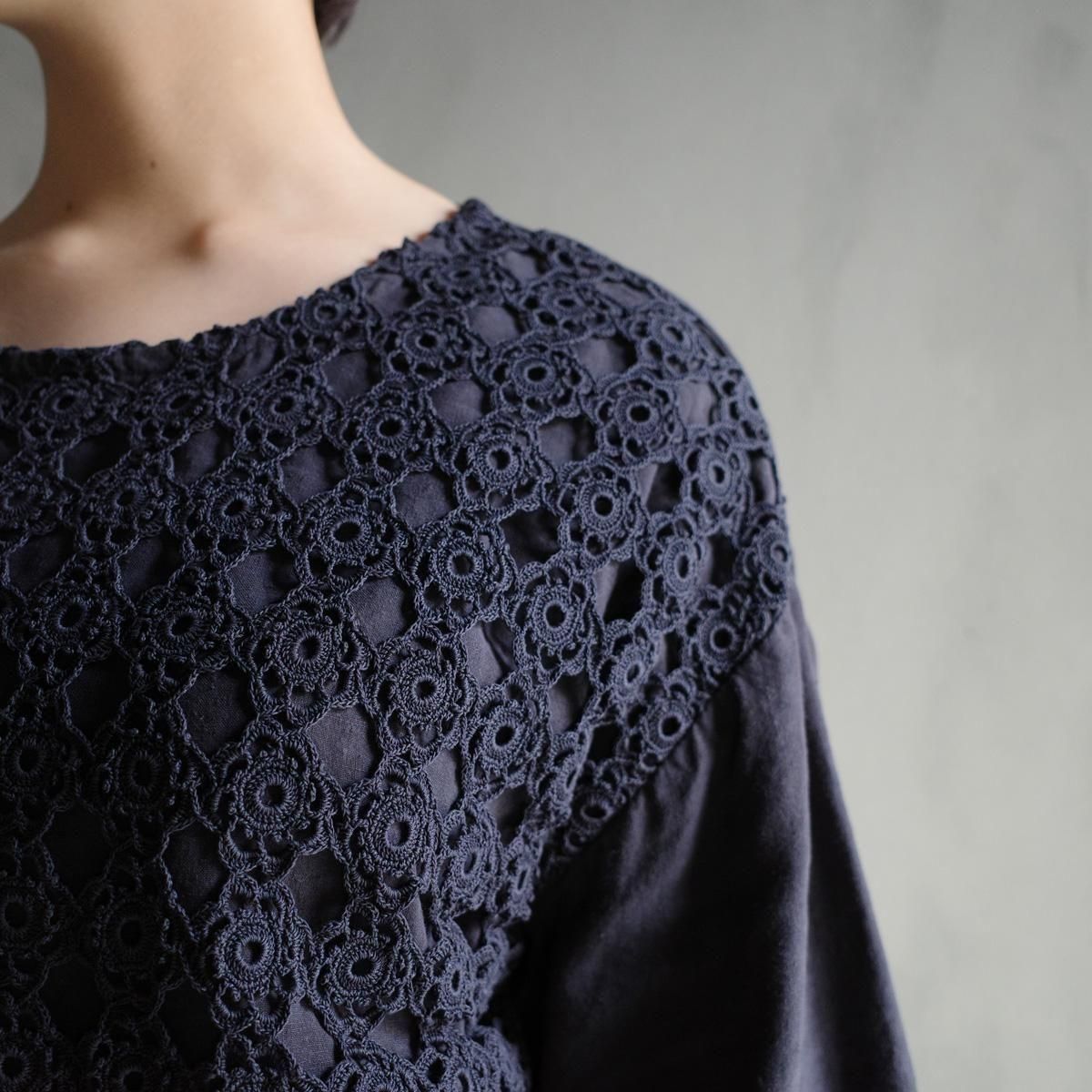 VINCENT JALBERT Lace Pulloverʥ󥻥 ١ 졼 ץ륪СNavy
