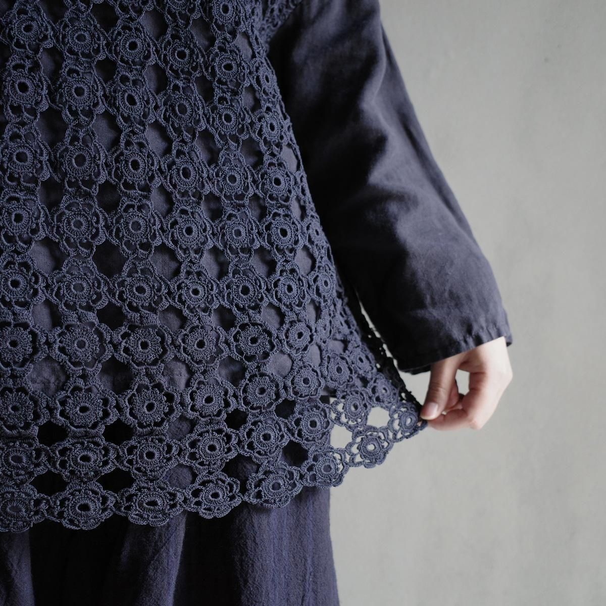 VINCENT JALBERT Lace Pulloverʥ󥻥 ١ 졼 ץ륪СNavy