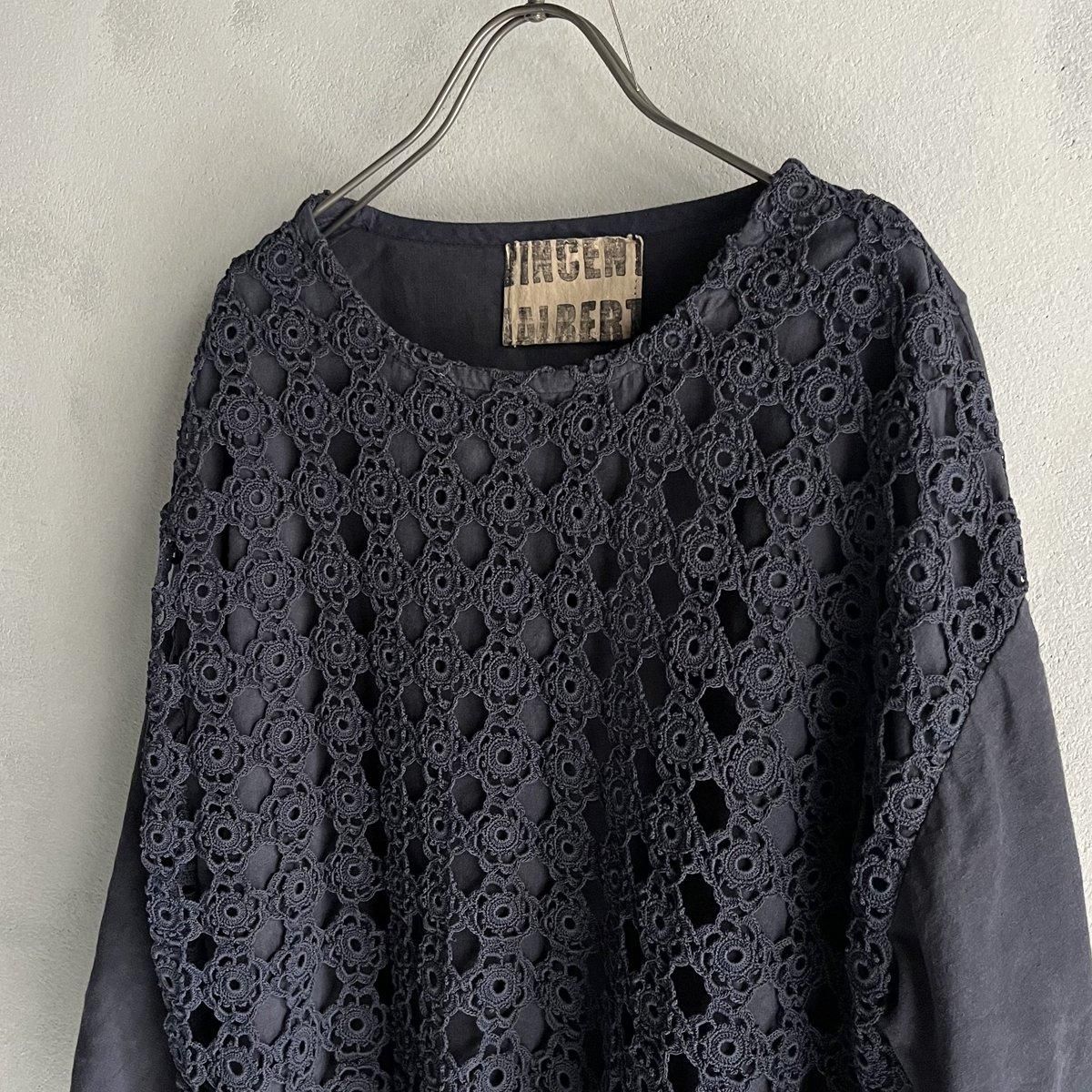 VINCENT JALBERT Lace Pulloverʥ󥻥 ١ 졼 ץ륪СNavy