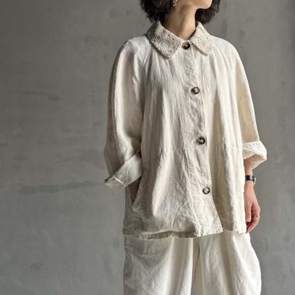 VINCENT JALBERT Lace Collar Jacketʥ󥻥 ١ 졼顼 㥱åȡNatural