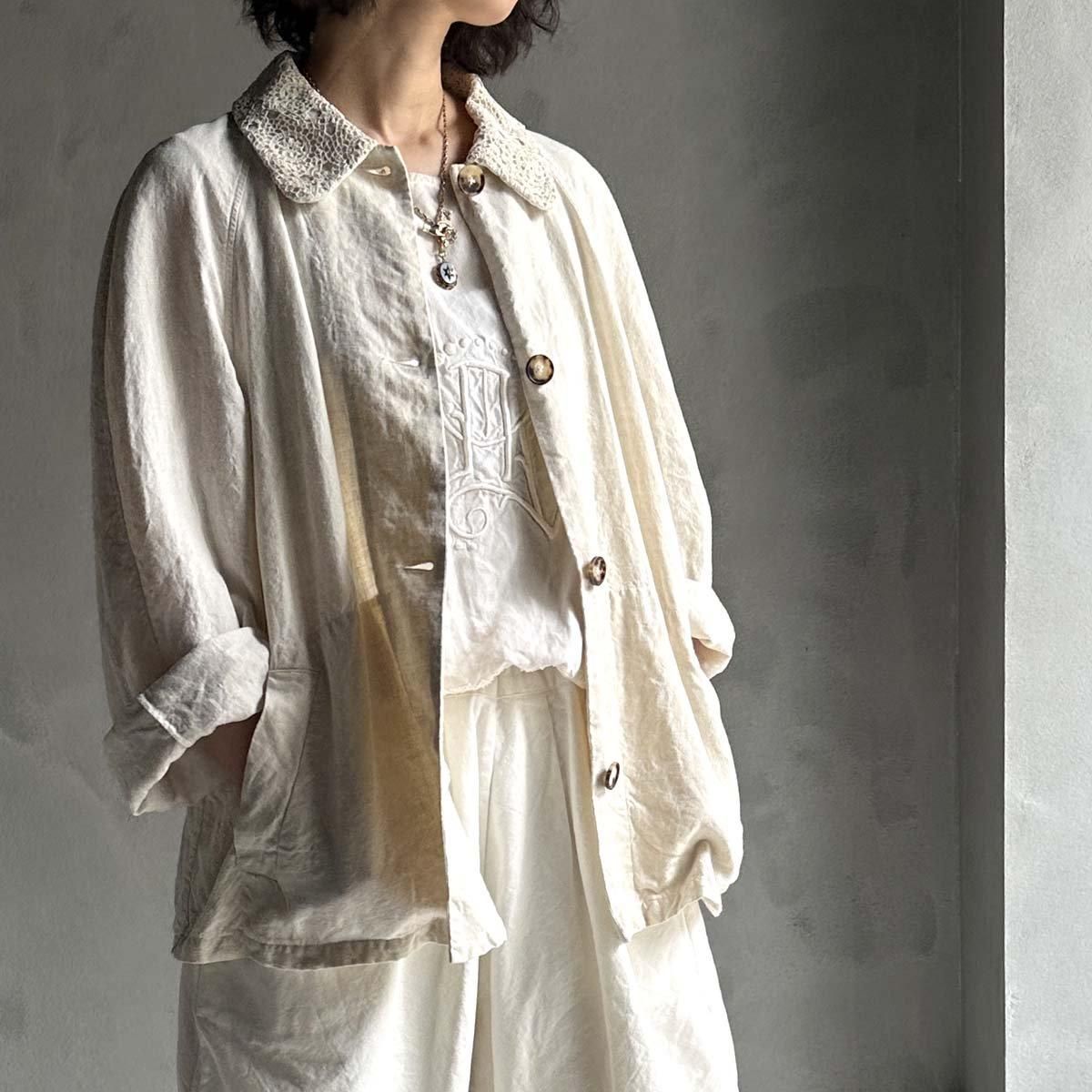 VINCENT JALBERT Lace Collar Jacketʥ󥻥 ١ 졼顼 㥱åȡNatural