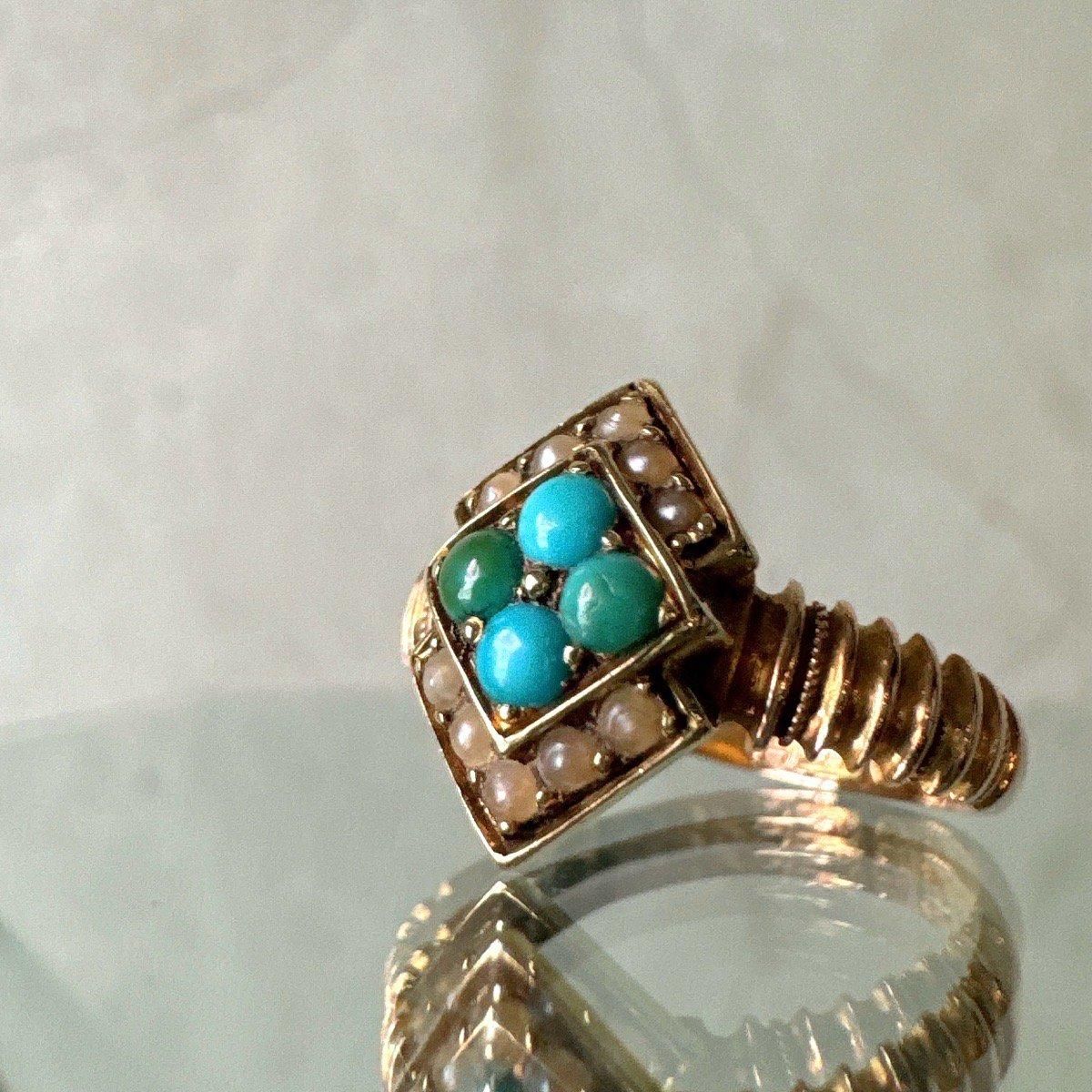 1930ǯ 15 ԥ󥯥  ѡ ䷿󥰡15KPG Turquoise Pearl Ring