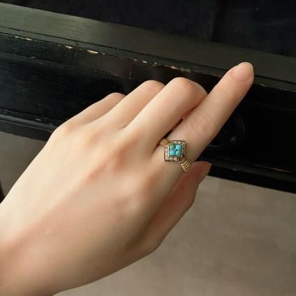 1930ǯ 15 ԥ󥯥  ѡ ䷿󥰡15KPG Turquoise Pearl Ring