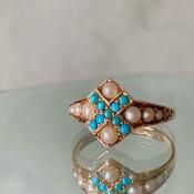 1873ǯ  15  ѡ 饤 󥰡15KYG Turquoise Pearl Ring