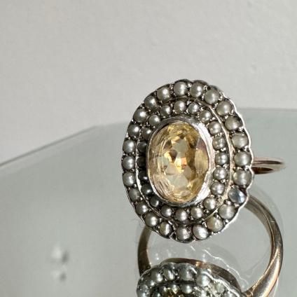 1900-20ǯ 9 С ȥ ѡ 󥰡9KYG Silver Pearl Ring