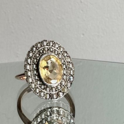 1900-20ǯ 9 С ȥ ѡ 󥰡9KYG Silver Pearl Ring