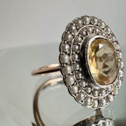 1900-20ǯ 9 С ȥ ѡ 󥰡9KYG Silver Pearl Ring