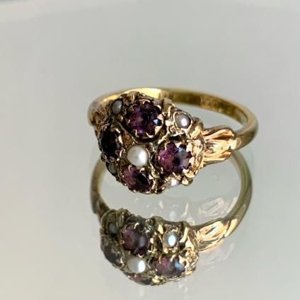 ȥꥢ 15 ᥷ ѡ 󥰡15KYG Amethyst Pearl Ring