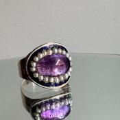 ȥꥢ 9 ᥷ ѡ ʥ ܥ󥰡9KYG Amethyst Pearl Enamel Ring