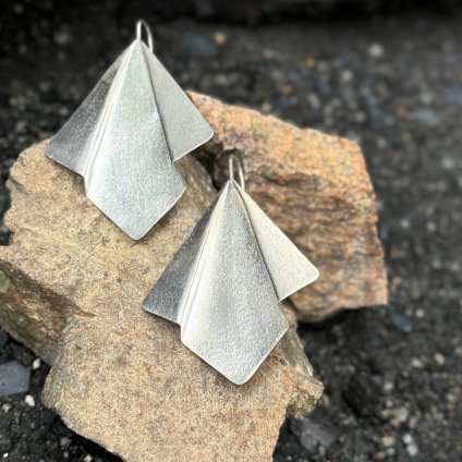  ǥʡ С ꥬߥԥIndia Designer's  Silver ORIGAMI Earrings